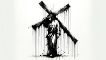 Christ carrying the Cross in Ink
