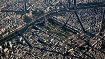 aerial view over Paris 