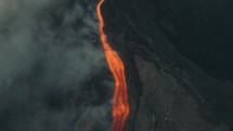 Lava flowing from Pacaya volcano in Guatemala.