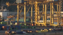 Timelapse of busy container port