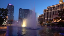 Las Vegas - Circa 2022: The Bellagio. The shooting waters of the Bellagio fountain in Las Vegas, Nevada.
