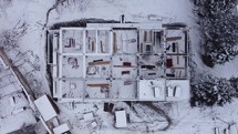 Snowy construction aerial