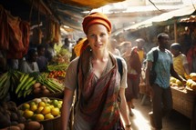 Woman at the market. Missions