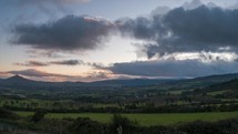 Time Lapse of Sunset Over Snow Capped Mountains, North East Wicklow