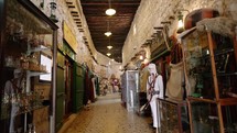Souq Waqif corrridors showing stores
