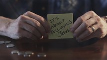 it's about following Jesus 