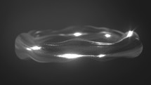 Shiny Metallic Ring Abstract Rotating. 3d Rendering