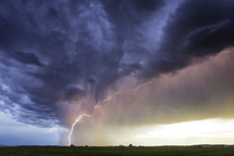 Huge Lightning Bolt Lights Up Storm Clouds Amazing Colors