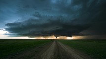 Amazing Scene As A Storm Moves Across Open Fields Timelapse