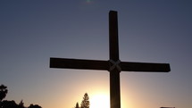 cross silhouette at sunset 