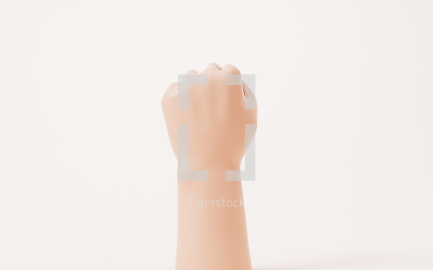 Hand gesture isolated on white background, 3d rendering.
