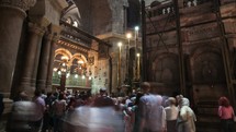 Shots inside the church of the Holy Sepulcher, the traditional site of Jesus' resurrection.