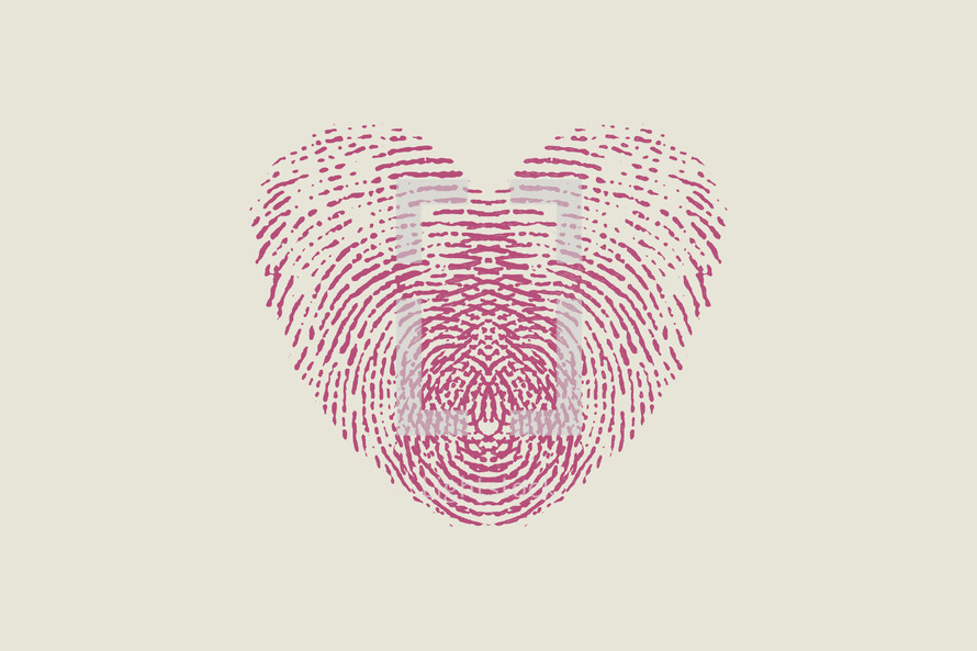 fingerprint heart pink 