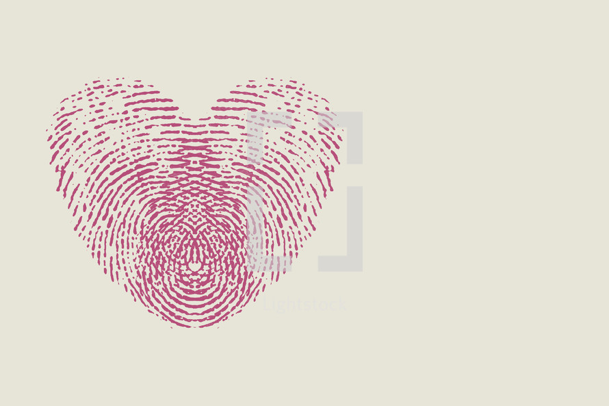 fingerprint heart pink