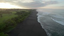 Jungle Beach Ocean Sunrise Costa Rica Black Sand Waves