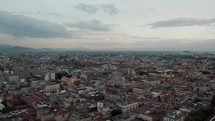 Panoramic View Over Ciudad de Mexico CDMX On A Cloudy Day - aerial drone shot	