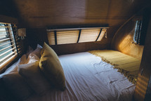 bed in a camper 