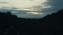 Timelapse of clouds moving over the tropical rainforest hills of and Coast Costa Rica