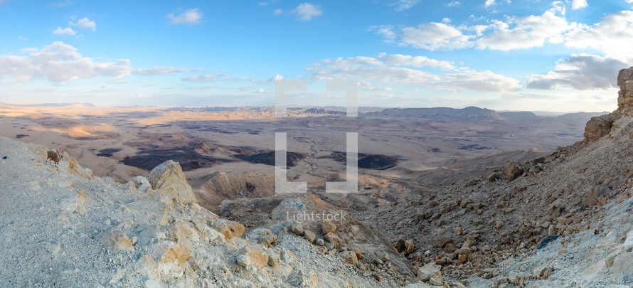 The Ramon crater, the biggest crater in Israel. it is a part of the Paran desert which is one of the places  where the people of Israel go through in the Exodus.