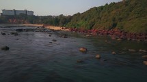 Aerial cinematic drone India Tropical beach 