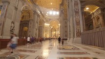 People Inside st peter's cathedral, Timelapse 