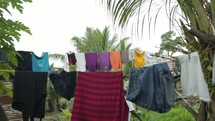 clothes on a clothesline in Burundi 