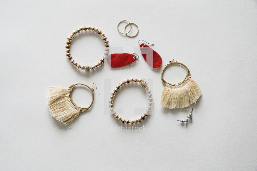 earrings and bracelets 