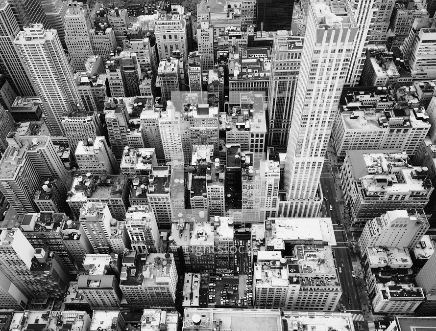 aerial view, skyscrapers, over, NYC, buildings, city, cityscape, skyline 