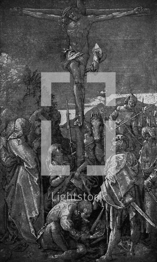 The Crucifixtion, drawing from the "Green Passion" by Albrecht Durer, 1471 - 1528 