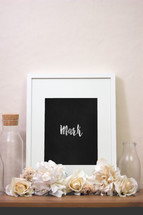 framed word Mark in chalk