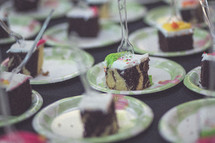 forks in cake slices 
