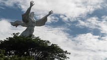 Manado, Indonesia - Time Lapse of Yesus Kristus Kase Berkat Jesus Blesses Christ Blessing Statue in North Sulawesi