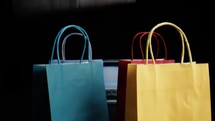 Shopping Bags composition with a static tv 