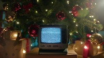 The magic of Christmas giving energy to an old television 