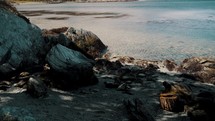 Rocky Beach In Tierra del Fuego, Argentina, Patagonia - Wide Shot