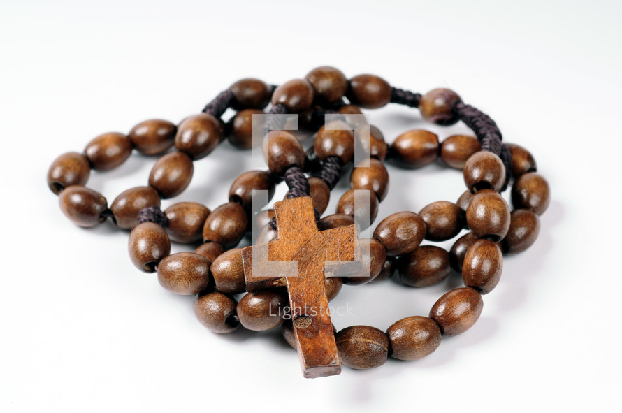 wooden rosary beads 