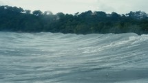 Pacific Ocean waves on a beautiful day in a tropical country