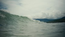 Pacific Ocean waves on a beautiful day in a tropical country