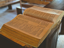 open Bible in a church 