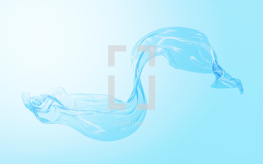 Flowing transparent cloth background, 3d rendering.