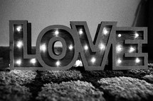 Decorative Love Lights in Black and White