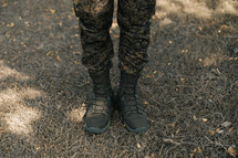 man in military boots 
