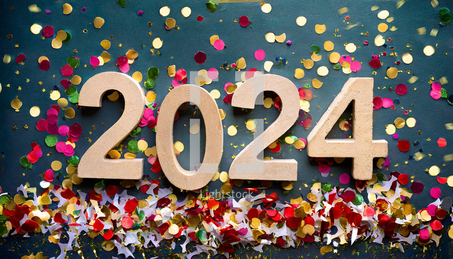 2024 New Year Celebration Colorful