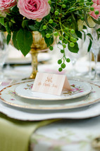 name tags on place settings 