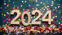 2024 New Year Celebration Colorful