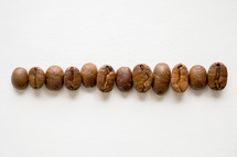 row of coffee beans