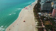 Reveal Shot of Mid Beach Coastline - Miami Beach, Florida