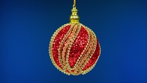 Close up of a rotating Christmas ornament
