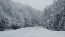 Snowy winter road.
