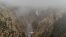 
Time Lapse of Lower Falls in Yellowstone River at Grand Canyon of the Yellowstone National Park, Wyoming in Morning Fog viewed from Artist Point	
